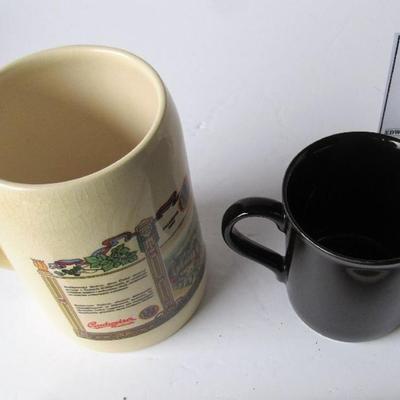 Lot 240:  Budweiser Budvar From Czech Joint Stock Brewery Beer Mug and Over the Hill Mug