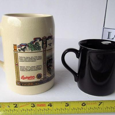 Lot 240:  Budweiser Budvar From Czech Joint Stock Brewery Beer Mug and Over the Hill Mug