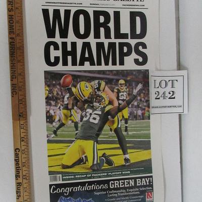 Lot 242: Green Bay Packers World Champs Laminated Poster, 2011