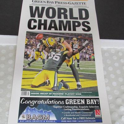 Lot 242: Green Bay Packers World Champs Laminated Poster, 2011
