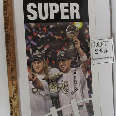 Lot 243: Green Bay Packers Super Bowl Champs, Laminated Large Poster, 2011