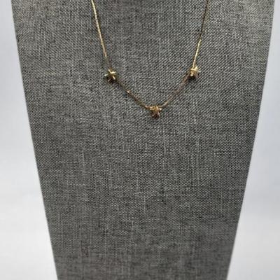 Gold Toned Stars Necklace Ensemble