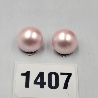 Pink Clip On Earrings