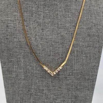 Gold Toned V Necklace