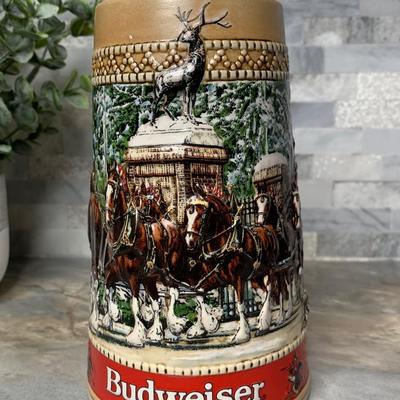 1987 Limited Edition Budweiser Holiday Stein #CS70, "C" Series, Collector's Series