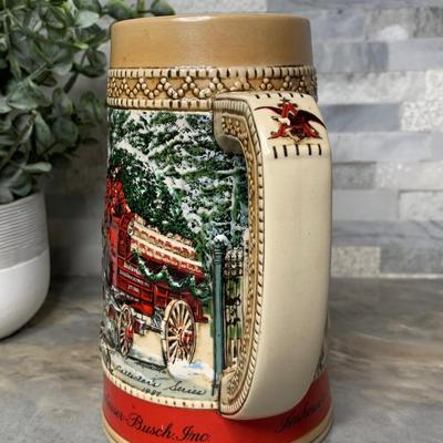 1987 Limited Edition Budweiser Holiday Stein #CS70, "C" Series, Collector's Series