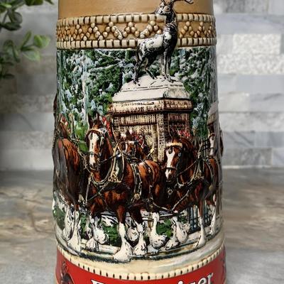 1987 Limited Edition Budweiser Holiday Stein #CS70, "C" Series, Collector's Series