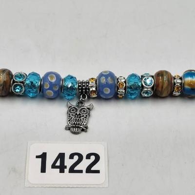 Multi colored Bracelet with Owl Trinket