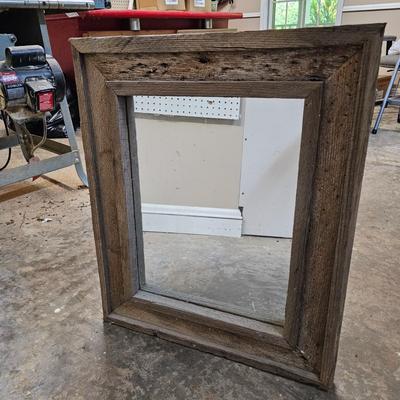 Rustic Barn-Wood Frame Mirror (BG-JS)