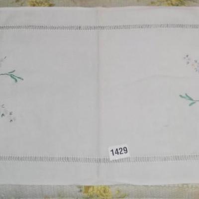 Vintage Butterfly Patterned Needlepoint Table Runner