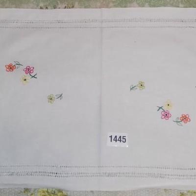 Vintage Needlepoint Deer Table Runner