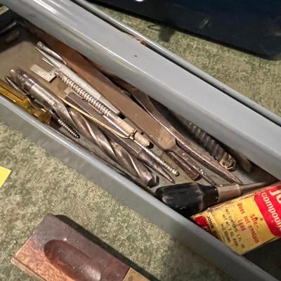 Vintage tool box w/ tools