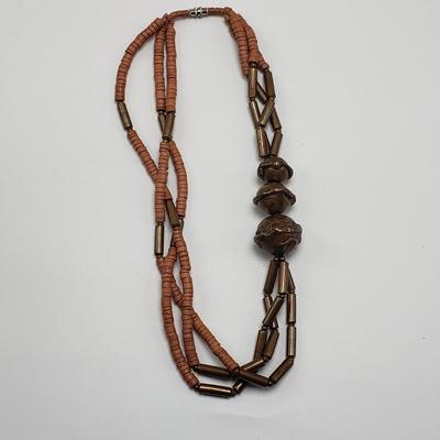 Copper Beaded Necklace, Black and White Stone Necklace and More (B2-KD)