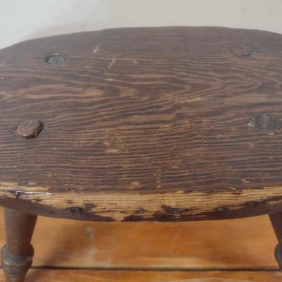 Antique Solid Wood Child's Stool