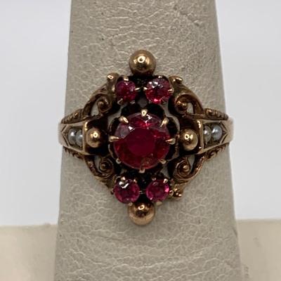 Four Vintage Rings & a Pearl Brooch (B2-HS)