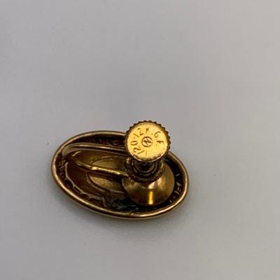 Evans Nickel Silver Cigarette Case with Vintage Thimbles & Screw Back Earrings (B2-HS)