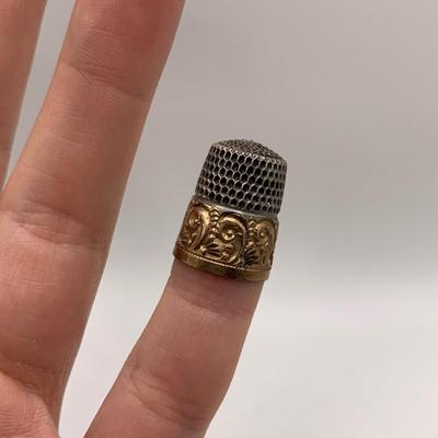 Evans Nickel Silver Cigarette Case with Vintage Thimbles & Screw Back Earrings (B2-HS)