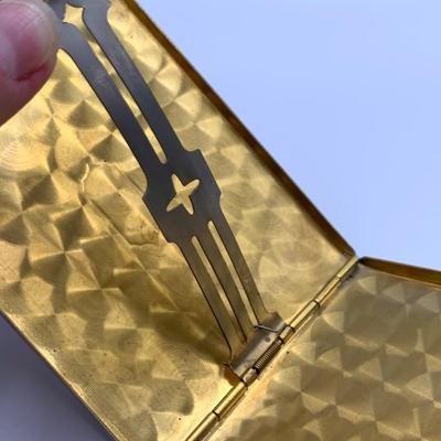 Evans Nickel Silver Cigarette Case with Vintage Thimbles & Screw Back Earrings (B2-HS)