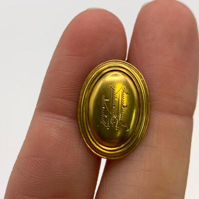 Evans Nickel Silver Cigarette Case with Vintage Thimbles & Screw Back Earrings (B2-HS)