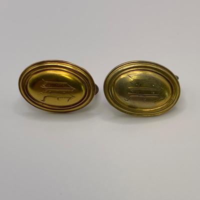 Evans Nickel Silver Cigarette Case with Vintage Thimbles & Screw Back Earrings (B2-HS)