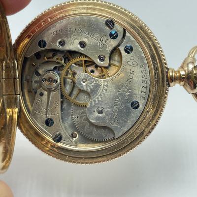 Antique E.B. Woodard & Co. Pocket Watch with Diamond & 14K (B2-HS)