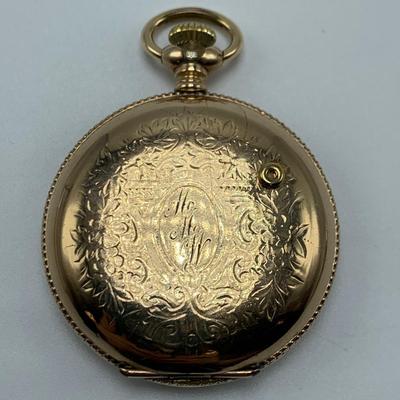 Antique E.B. Woodard & Co. Pocket Watch with Diamond & 14K (B2-HS)
