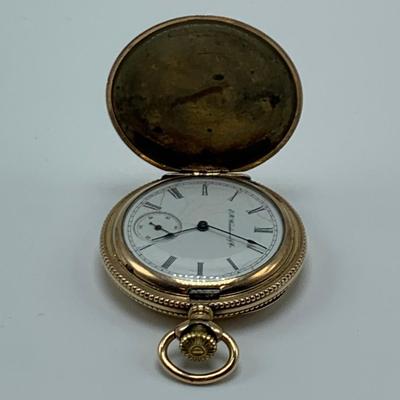 Antique E.B. Woodard & Co. Pocket Watch with Diamond & 14K (B2-HS)