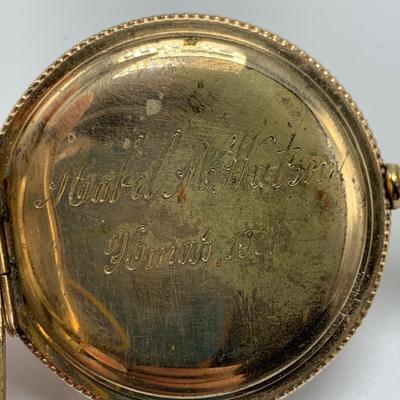 Antique E.B. Woodard & Co. Pocket Watch with Diamond & 14K (B2-HS)