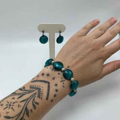 Six Glass & Metal Jewelry Sets with Pierced Earrings (B2-HS)