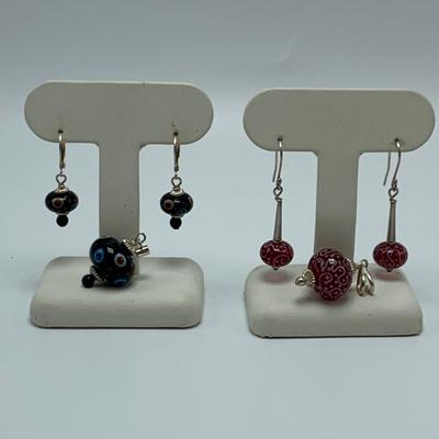 Six Glass & Metal Jewelry Sets with Pierced Earrings (B2-HS)