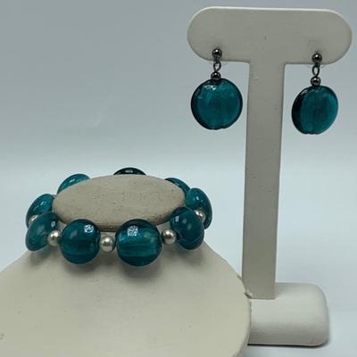 Six Glass & Metal Jewelry Sets with Pierced Earrings (B2-HS)