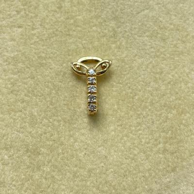 Organically Shaped Gold Pendant & Small Pendant with Diamonds (B2-HS)