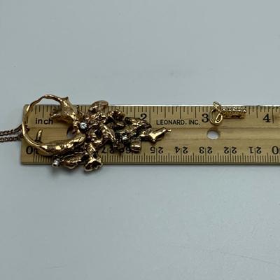 Organically Shaped Gold Pendant & Small Pendant with Diamonds (B2-HS)