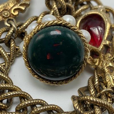 Vintage Chunky Gold Charm Bracelet (B2-HS)