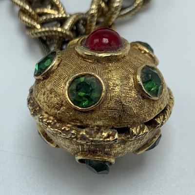 Vintage Chunky Gold Charm Bracelet (B2-HS)