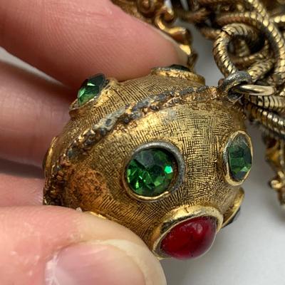 Vintage Chunky Gold Charm Bracelet (B2-HS)