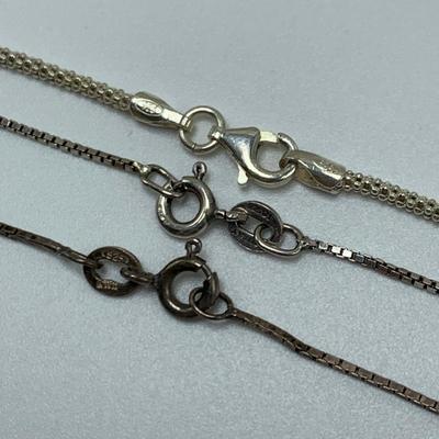 Sterling Silver Necklace Chains & a Heart Pendant (B2-HS)