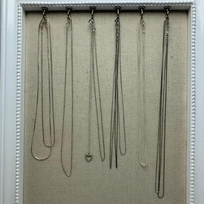 Sterling Silver Necklace Chains & a Heart Pendant (B2-HS)