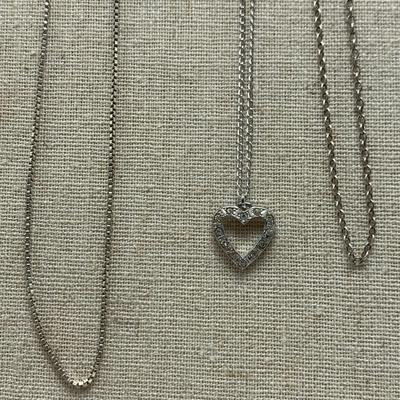 Sterling Silver Necklace Chains & a Heart Pendant (B2-HS)