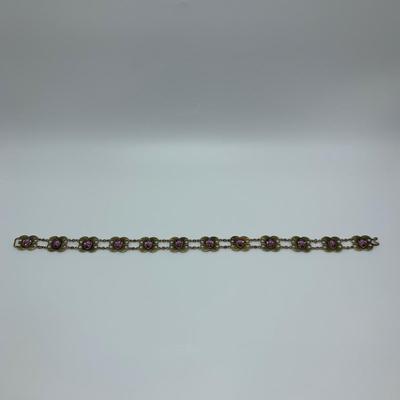 Unique Amethyst Choker with Earrings & 14K Brooch (B2-HS)