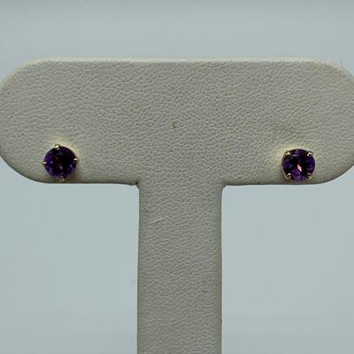 Unique Amethyst Choker with Earrings & 14K Brooch (B2-HS)