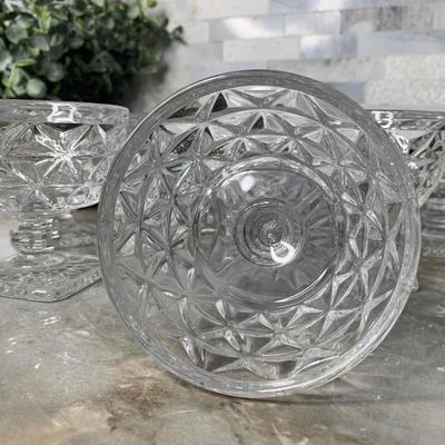 Mt. Vernon Clear (Crisscross Diamonds)by IMPERIAL GLASS-OHIO Champagne/Tall Sherbet set of 8