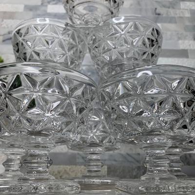 Mt. Vernon Clear (Crisscross Diamonds)by IMPERIAL GLASS-OHIO Champagne/Tall Sherbet set of 8