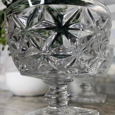 Mt. Vernon Clear (Crisscross Diamonds)by IMPERIAL GLASS-OHIO Champagne/Tall Sherbet set of 8