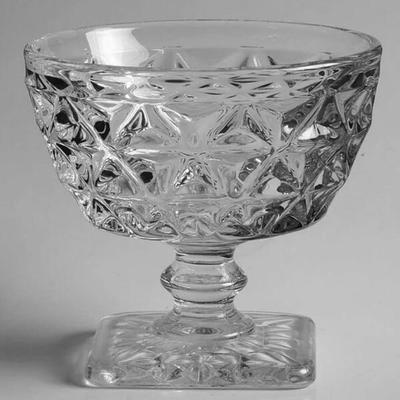 Mt. Vernon Clear (Crisscross Diamonds)by IMPERIAL GLASS-OHIO Champagne/Tall Sherbet set of 8