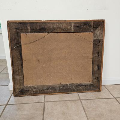 Bull Elk Wood Framed & Signed Print   (G-JS)