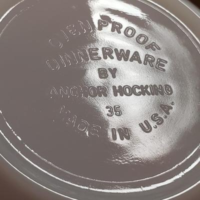 White with Gold Rimmed Dinnerware by Anchor Hocking (D-KD)