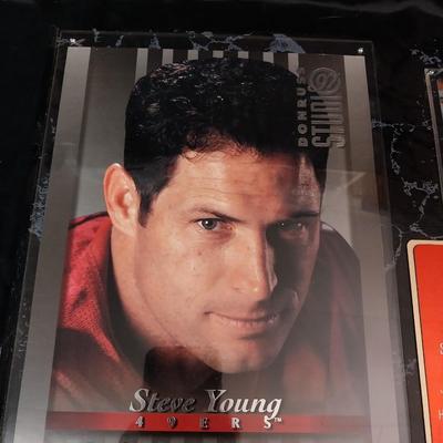 STEVE YOUNG PHOTO AND TRADING CARD PLAQUE