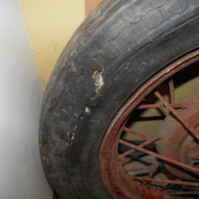 Set of 2 Vintage Ford Model A Spoke Wheels & Tires