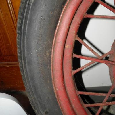 Set of 2 Vintage Ford Model A Spoke Wheels & Tires
